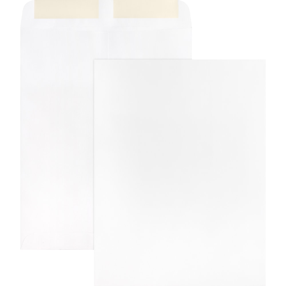 Business Source 28 lb. White Catalog Envelopes - Catalog - #10 1/2 - 9in Width x 12in Length - 28 lb - Gummed - White - Wove - 250 / Box MPN:42102