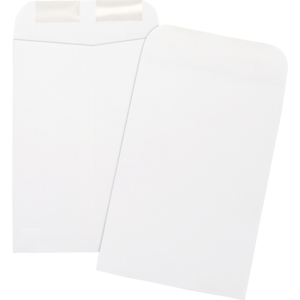 Business Source Durable Open-End Catalog Envelopes - Catalog - #1 3/4 - 6 1/2in Width x 9 1/2in Length - 24 lb - Gummed - White - Wove - 1 Box MPN:42117