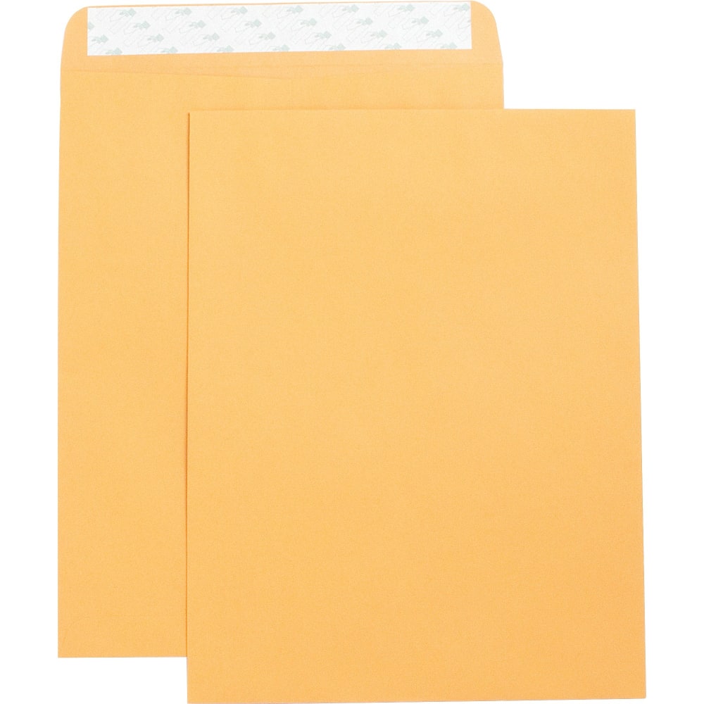 Business Source Self Adhesive Kraft Catalog Envelopes - Catalog - 10in Width x 13in Length - 28 lb - Self-sealing - Brown Kraft - Kraft - 1 Box MPN:42121