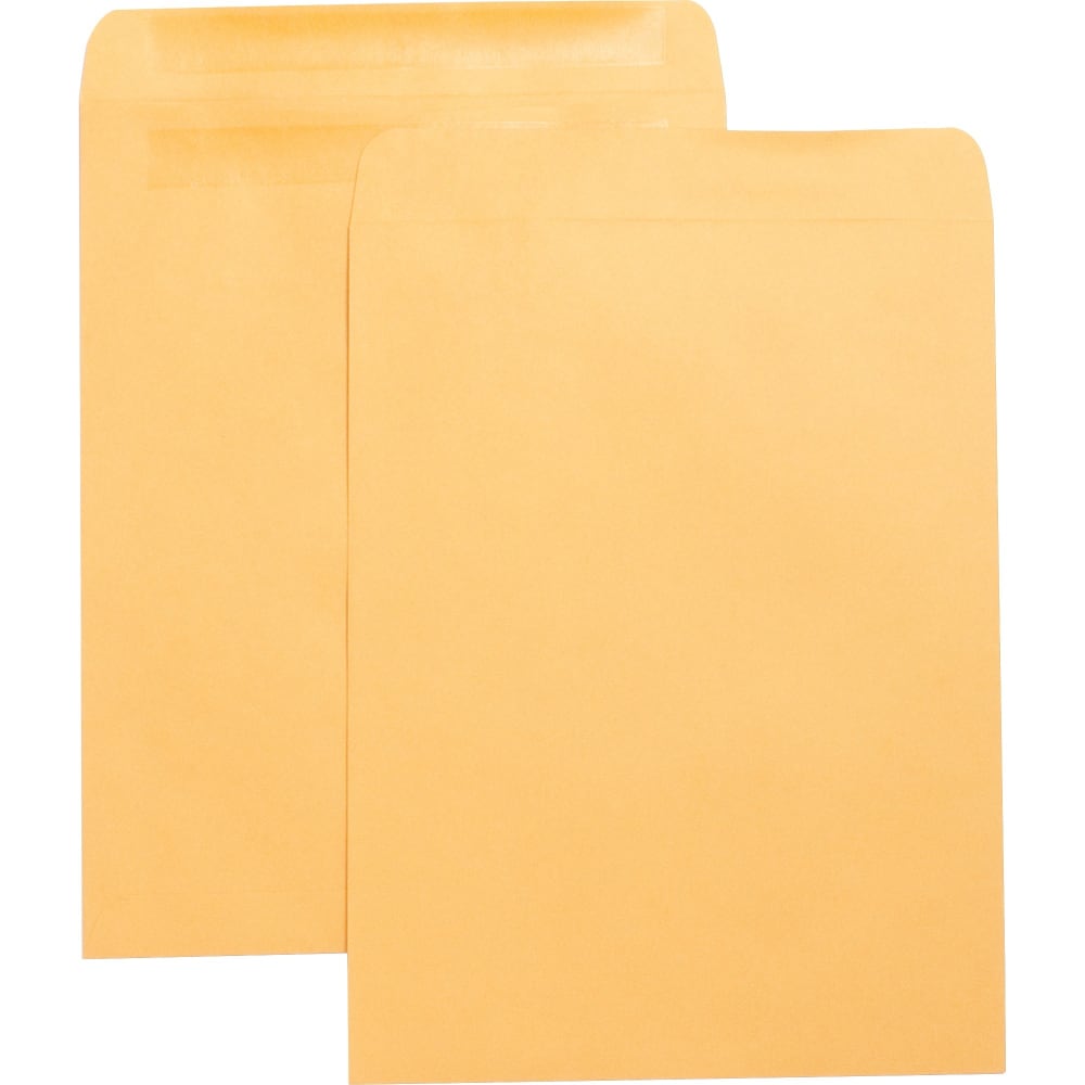 Business Source Press-To-Seal Catalog Envelopes - Catalog - 10in Width x 13in Length - 28 lb - Self-sealing - Brown Kraft - Kraft - 1 Box MPN:42124