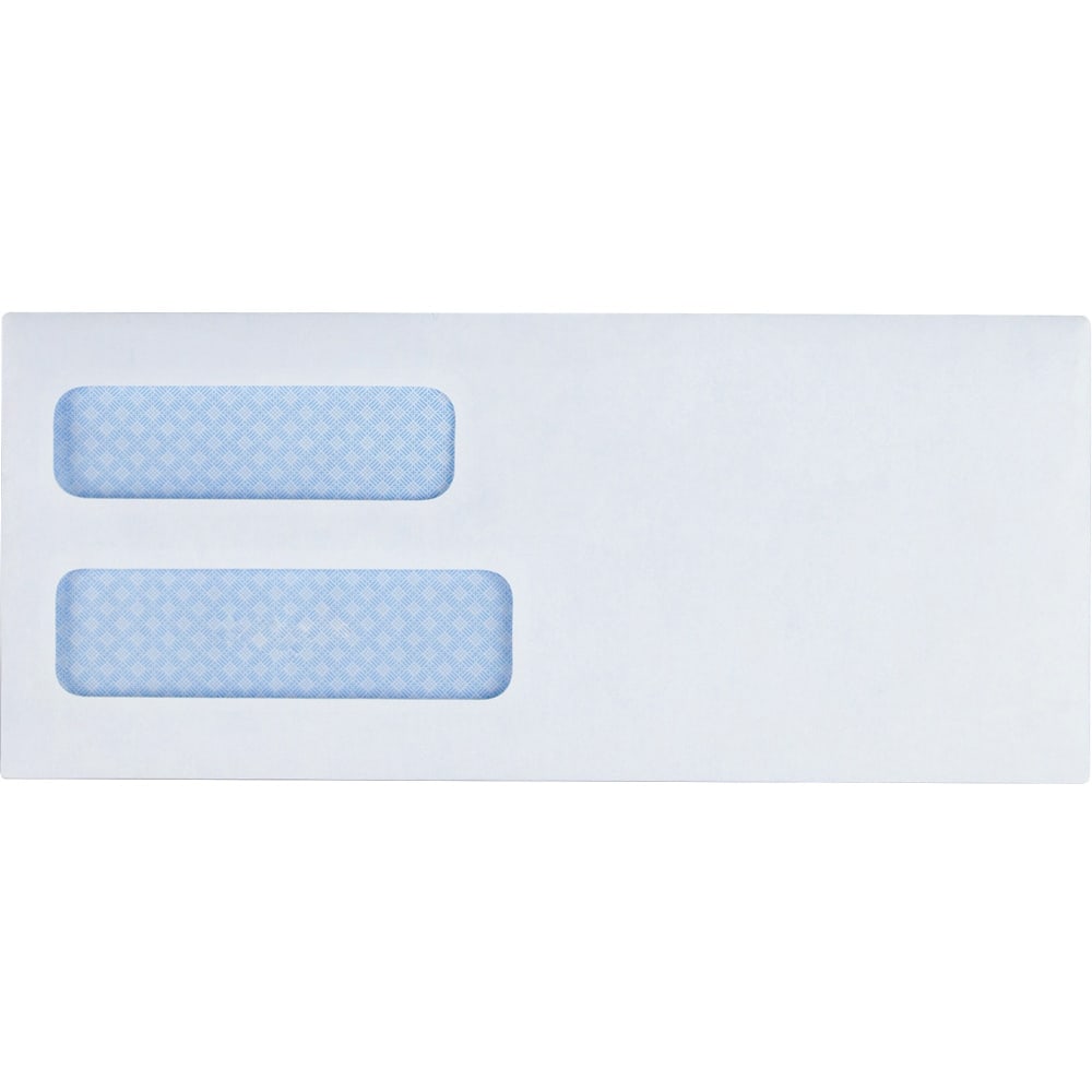 Business Source No. 8-5/8 Business Check Envelopes - Double Window - #8 5/8 - 8 5/8inx 3 5/8in, 24 lb, Gummed, White, 500/Box MPN:42204
