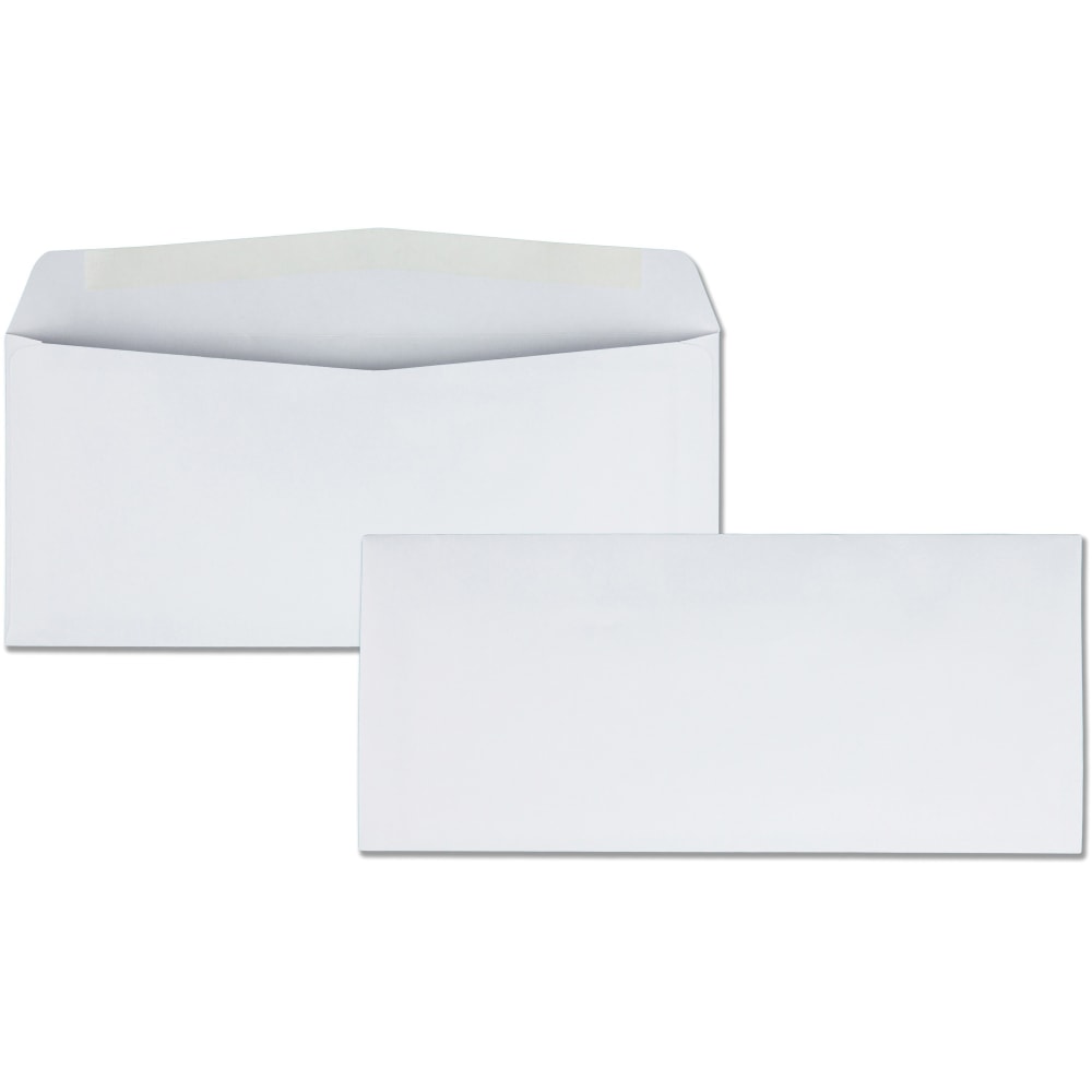 Business Source No. 10 Regular Business Envelopes - Commercial - #10 - 4 1/8in Width x 9 1/2in Length - 24 lb - Gummed - White - Wove - 500 / Box MPN:42250
