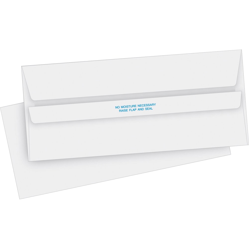 Business Source No. 10 Self-seal Invoice Envelopes - Business - #10 - 4 1/8in Width x 9 1/2in Length - 24 lb - Self-sealing - White - 500 / Box MPN:04644