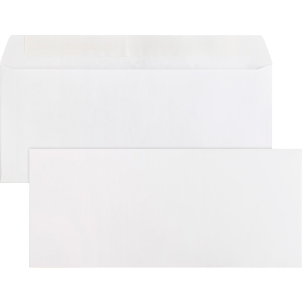 Business Source Plain Peel/Seal Business Envelopes - Business - #10 - 9 1/2in Width x 4 1/8in Length - 24 lb - Peel & Seal - White - Wove - 500 / Box MPN:04646