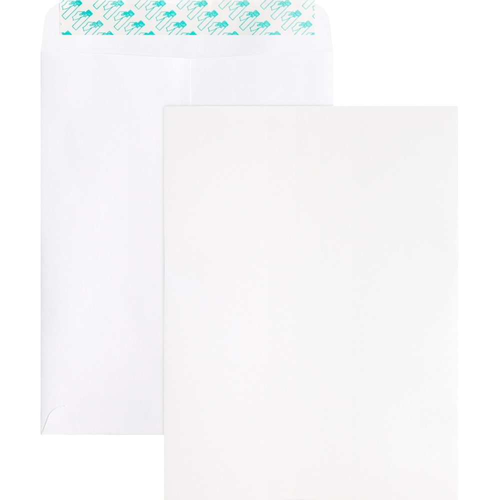 Business Source Self Sealing Catalog Envelope - Catalog - 9in Width x 12in Length - 28 lb - Peel & Seal - White - Wove - 100 / Box MPN:65450