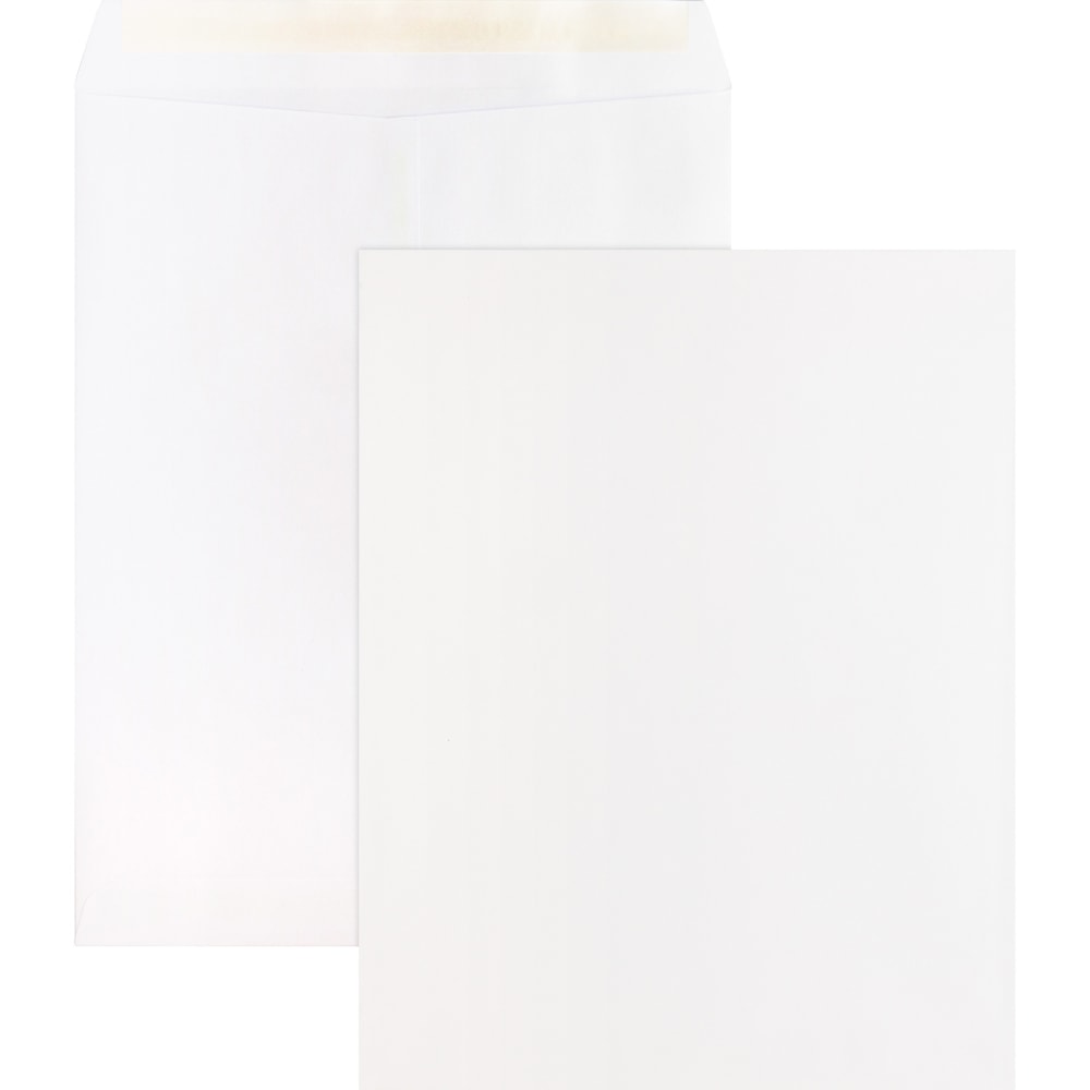 Business Source Self Sealing Catalog Envelopes - Catalog - 10in Width x 13in Length - 28 lb - Peel & Seal - White - Wove - 100 / Box MPN:65451
