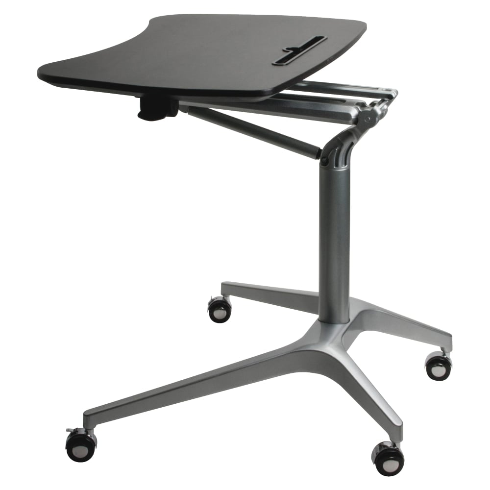 Lorell Mobile 29inW Adjustable Height Sit-To-Stand Desk, Black MPN:84838