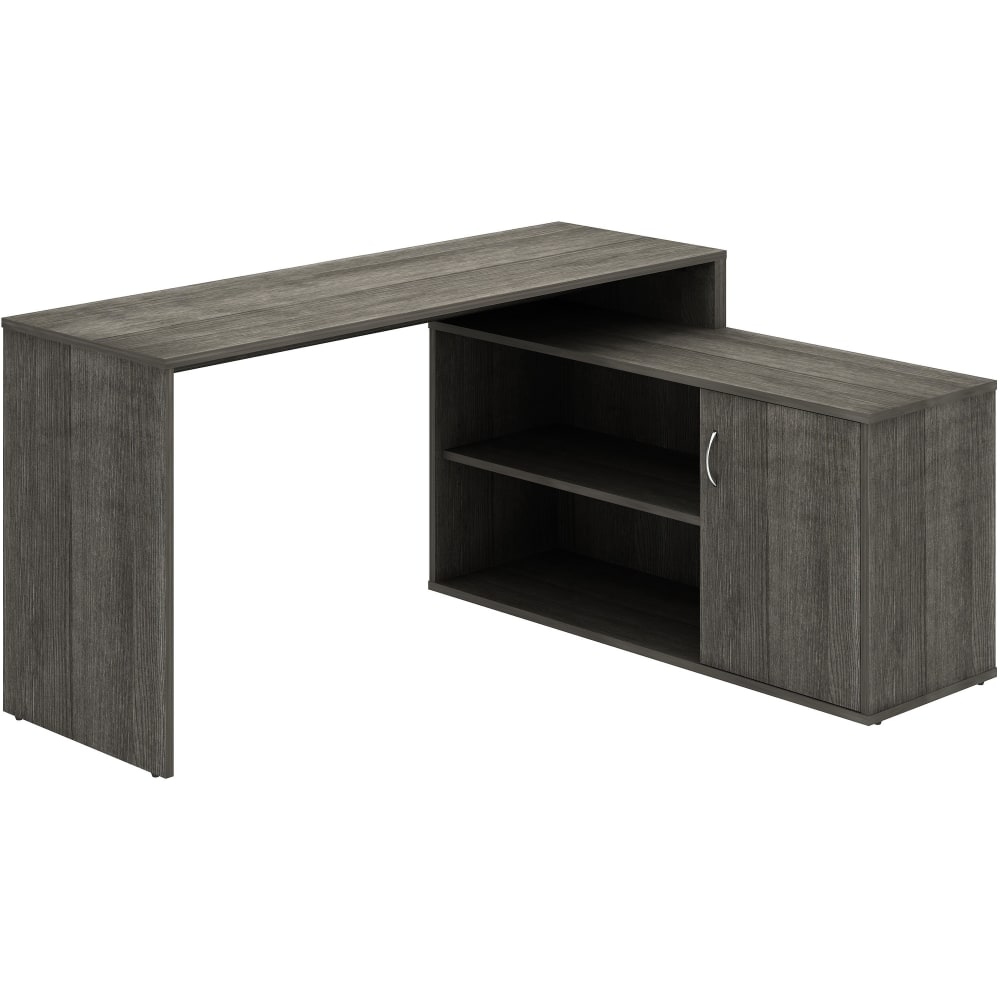 LYS L-Shape Workstation with Cabinet - Laminated L-shaped Top - 200 lb Capacity - 29.50inx60inx 47.25in Depth - DK103RRWC MPN:DK103RRWC