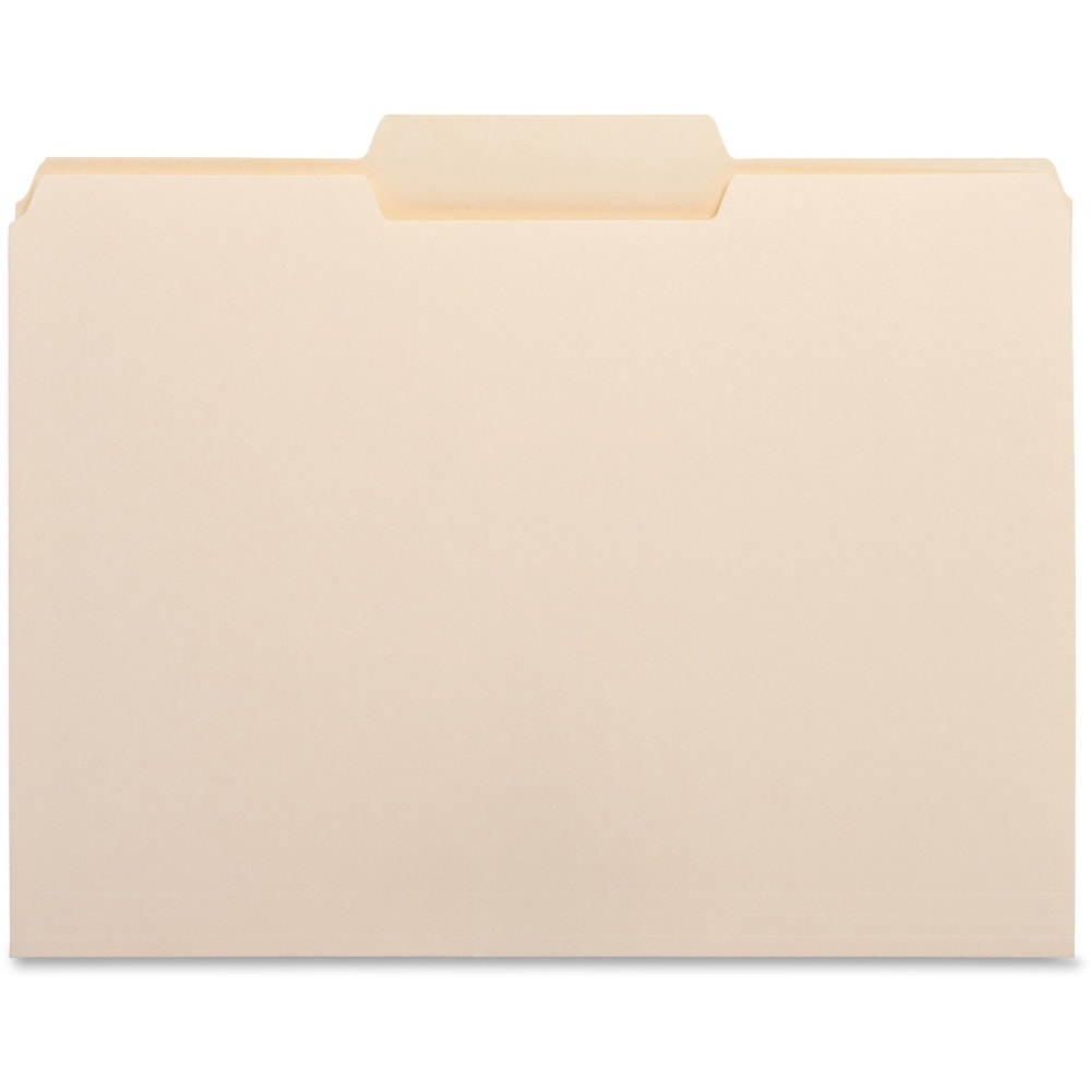 Business Source 1/3 Tab Cut Letter Top Tab File Folders - 8 1/2in x 11in - 3/4in Expansion - Center Tab Position - Manila - 100 / Box MPN:16491