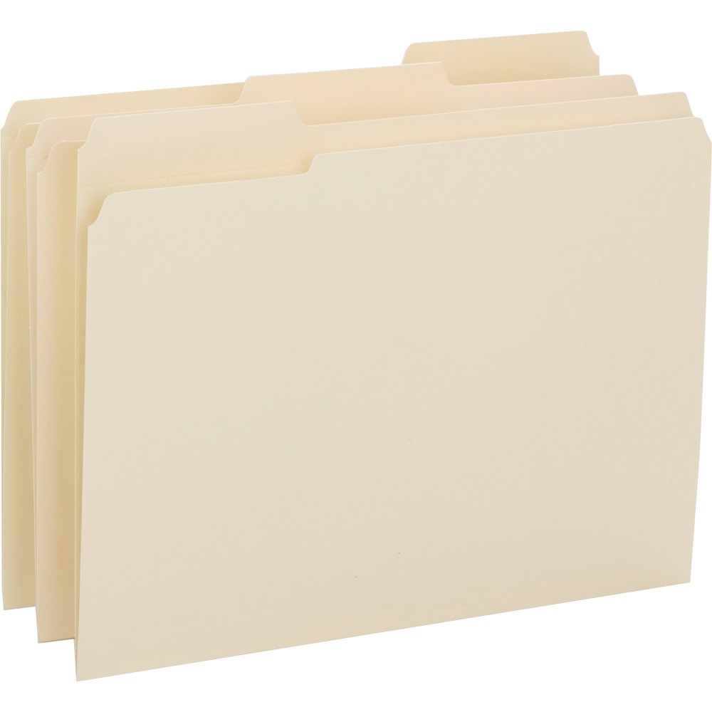 Business Source 1/3-Cut Tab File Folders, 3/4in Expansion, Letter Size, Manila, Box Of 50 Folders MPN:16515