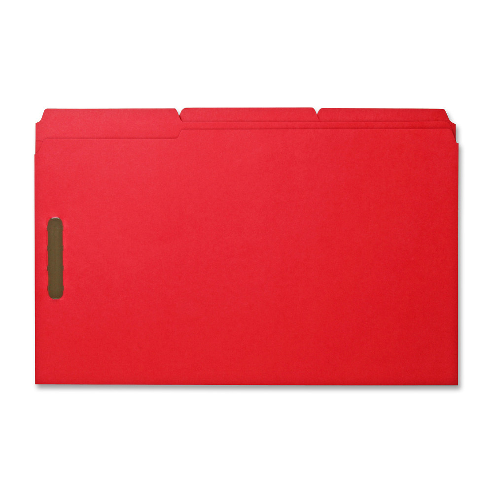 Sparco Color Fastener Folders With 2-Ply Tabs, Legal Size, Red, Box Of 50 MPN:17221