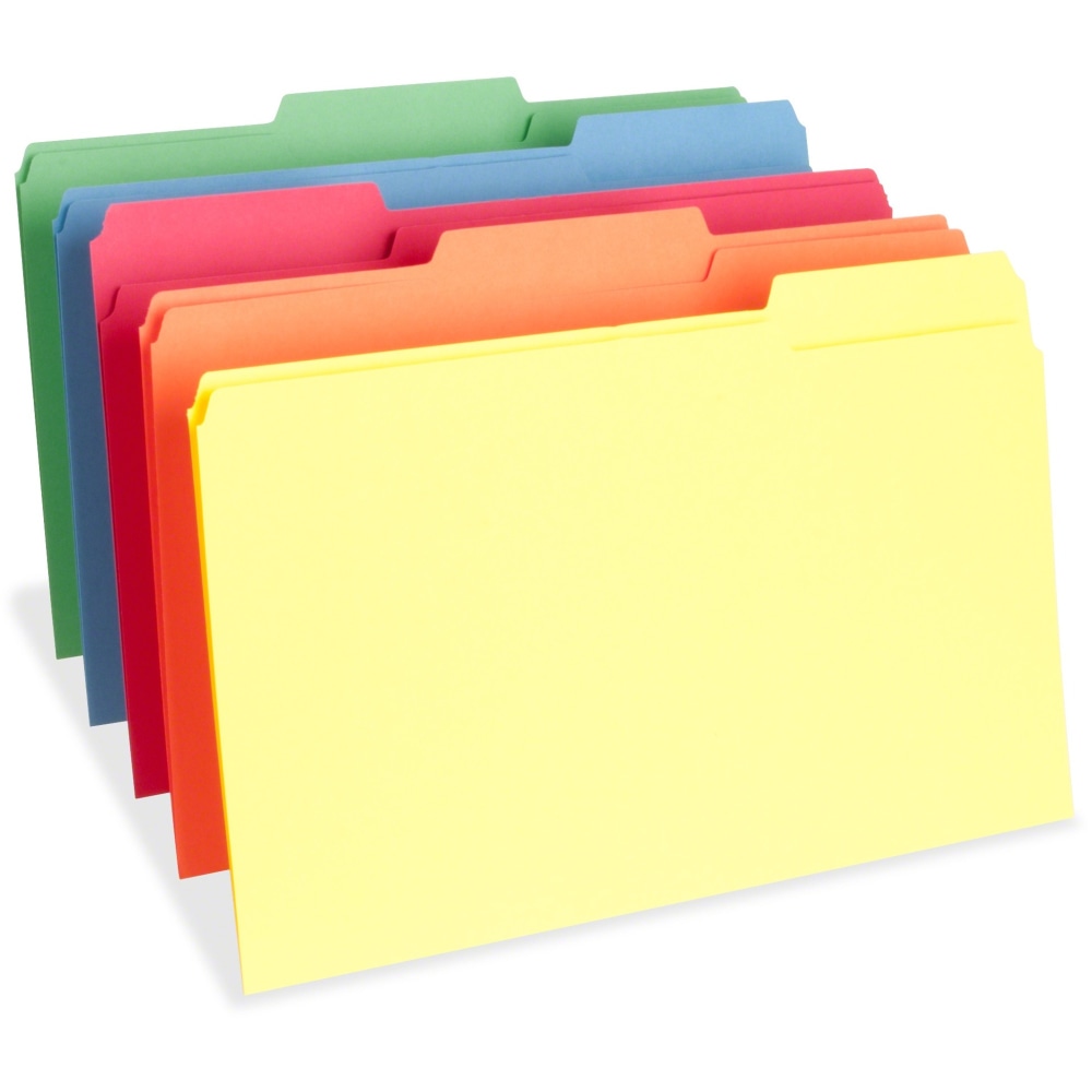 Business Source 1/3 Tab Cut Legal Recycled Top Tab File Folder, 8 1/2inx14in, 3/4in Expansion, Top Tab Location, Pack of 100 - 65781 MPN:65781