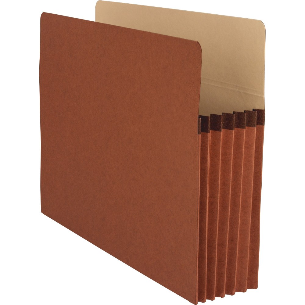 Business Source Straight Tab Cut Letter Recycled File Pocket - 8 1/2inx11in - 1200 Sheet Capacity - 5 1/4in Expansion - Redrope - 30% Recycled - 10/Box MPN:65792