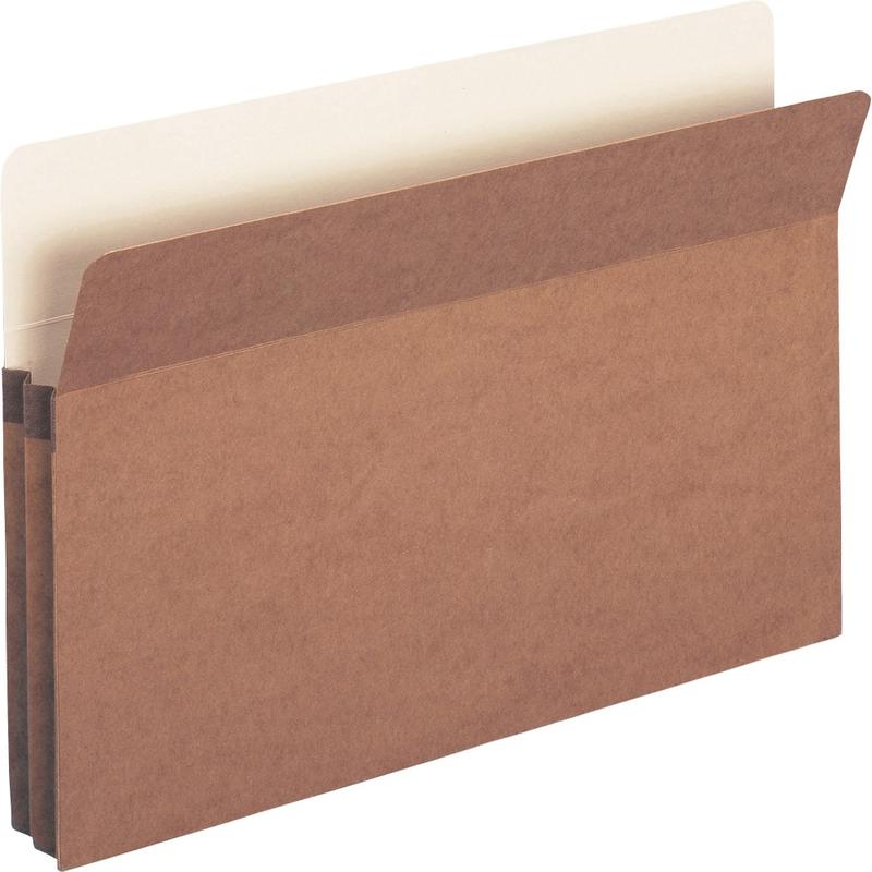 Business Source Expanding File Pockets, 1 3/4in Expansion, Legal Size, 8 1/2in x 14in, Redrope, Box Of 25 File Pockets MPN:65793