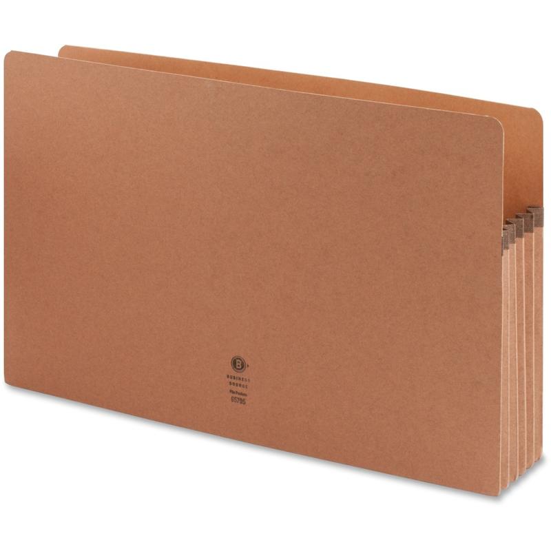 Business Source Redrope Legal Expanding File Pockets, 5 1/4in Expansion, Legal Size, 8 1/2in x 14in, Redrope, Box Of 10 File Pockets MPN:65795