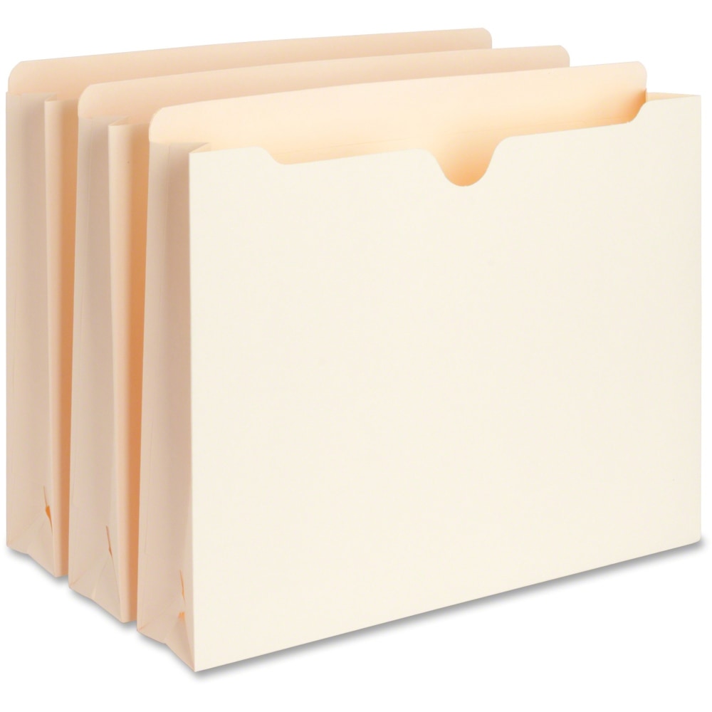 Business Source 2-Ply Vertical Expanding File Pockets, 2in Expansion, Letter Size, 8 1/2in x 11in, Manila, Box Of 50 Pockets MPN:65799