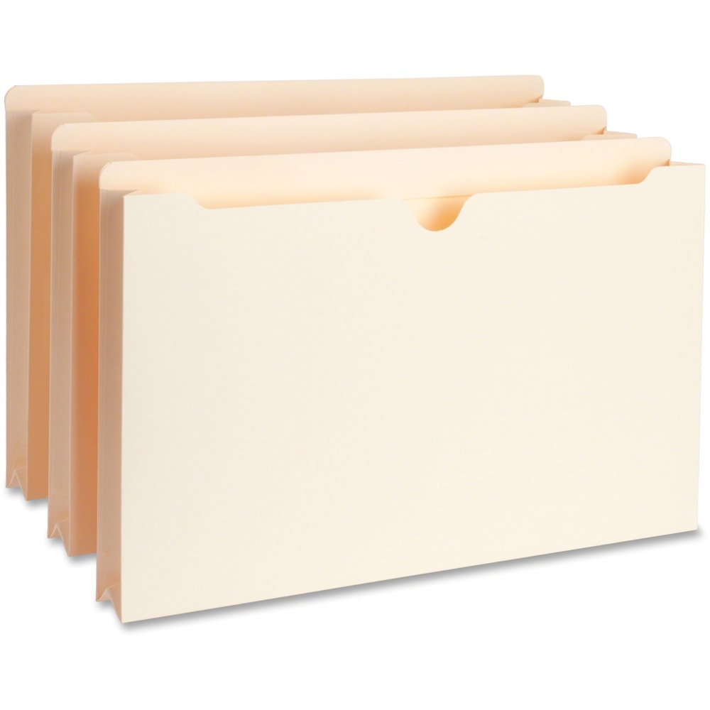 Business Source Heavyweight File Pockets, 1 1/2in Expansion, Legal Size, 8 1/2in x 14in, Manila, Box Of 50 Pockets MPN:65802