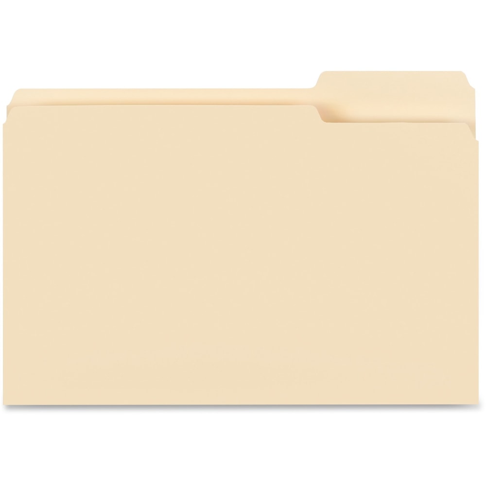 Business Source 1/3 Tab Cut Legal Top Tab File Folders - 8 1/2in x 14in - 3/4in Expansion - Stock - Manila - 100 / Box, 99723 MPN:99723