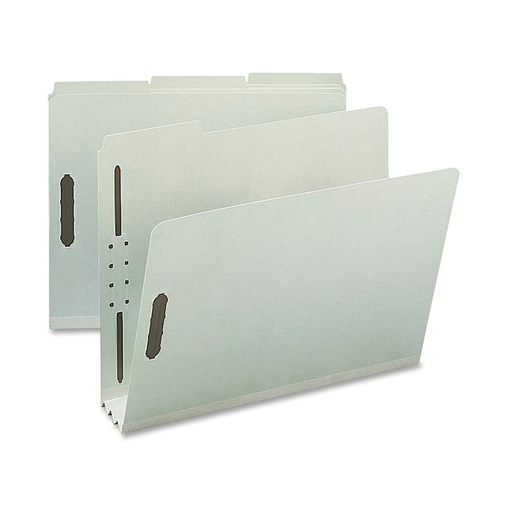 Nature Saver 1/3-Cut Pressboard Fastener Folders, Letter Size, 3in Expansion, 75% Recycled Gray Green, Box Of 25 MPN:SP17218