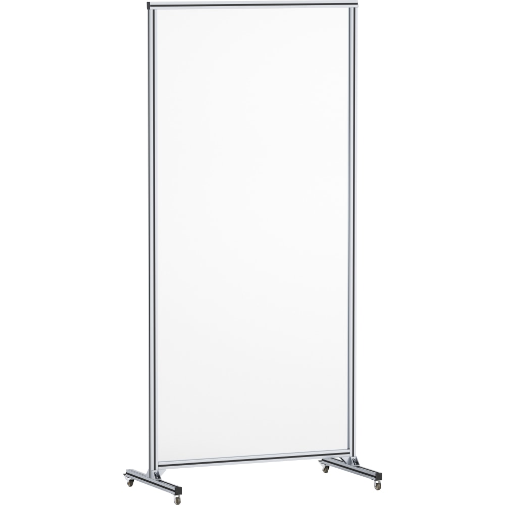 Lorell Shelf Window Full-Protective Glass Screen With Casters, 36in x 78in, Clear MPN:LLR55673
