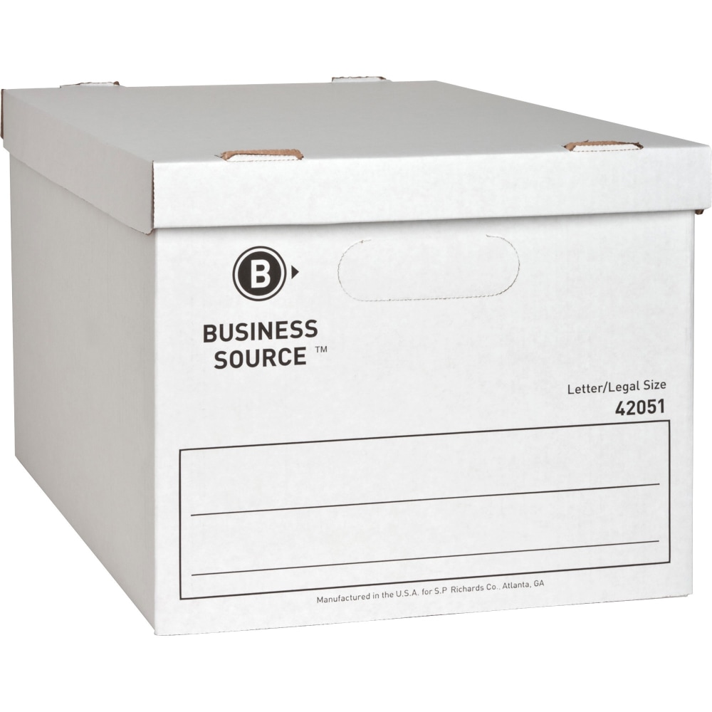 Business Source Economy Storage Box with Lid - External Dimensions: 12inx 15in Depth x 10in - 350 lb - Media Size Supported: Legal, Letter - 42051 MPN:42051