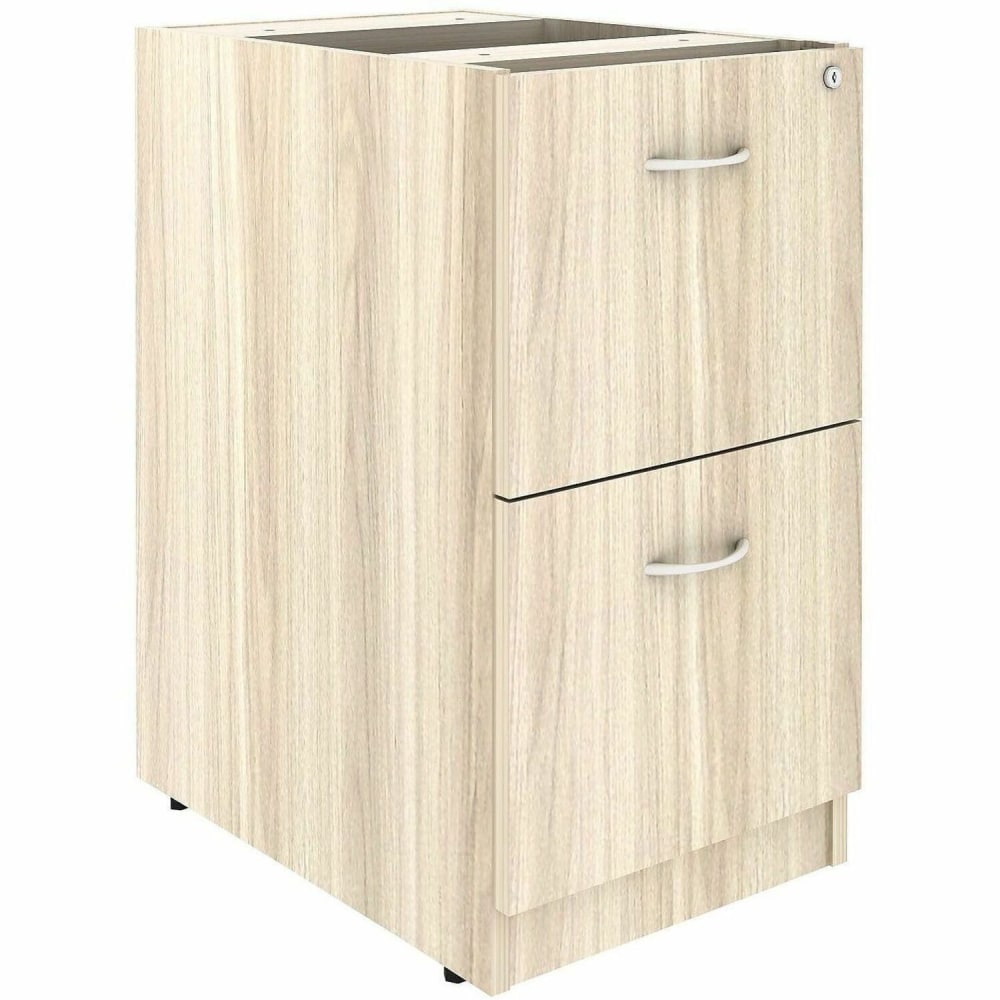 Lorell Essentials 2-Drawer Fixed Pedestal File Cabinet - 15.5in Width x 21.9in Depth x 28.5in Height for File - Modern Elm - Assembly Required - 1 Each MPN:66332