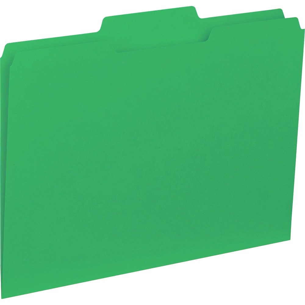 Business Source 1/3-Cut Colored Interior File Folders, 8 1/2in x 11in, Letter Size, Green, Box Of 100 Folders MPN:43563