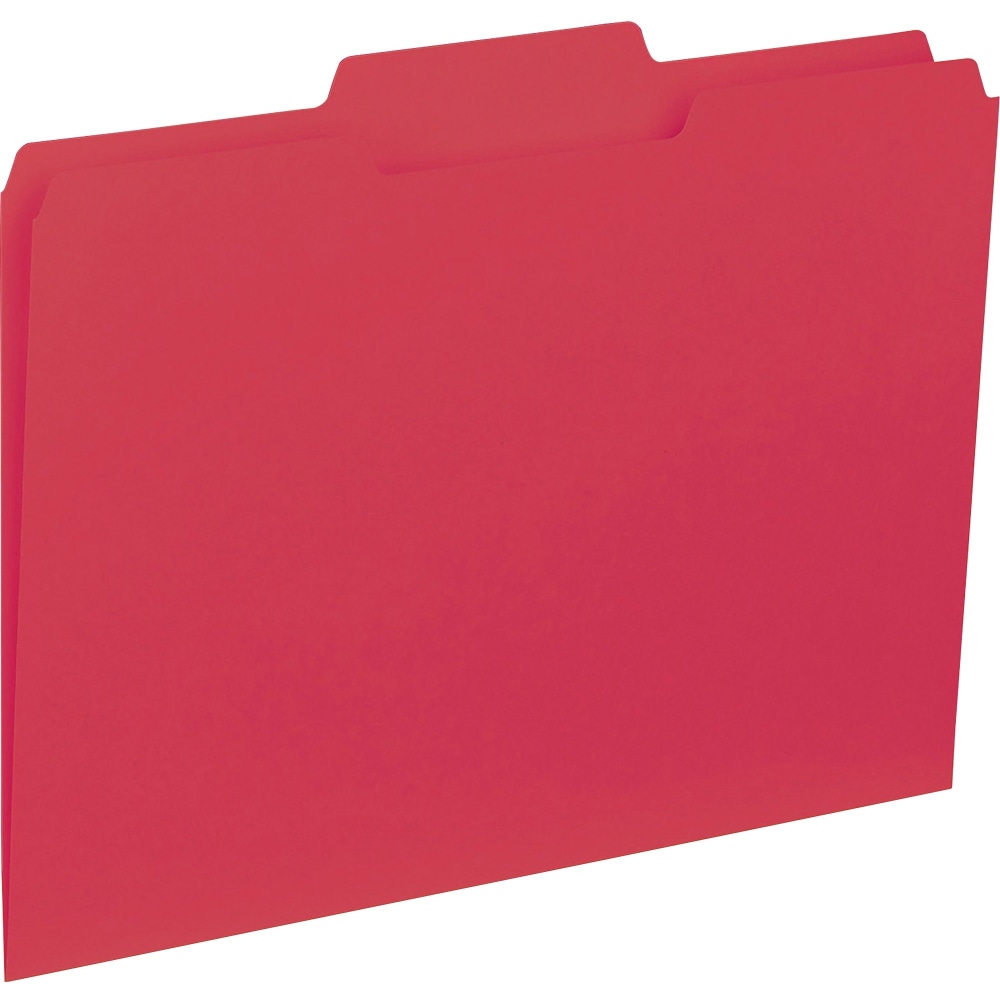 Business Source 1/3-Cut Colored Interior File Folders, Letter Size, Red, Box Of 100 Folders MPN:43564
