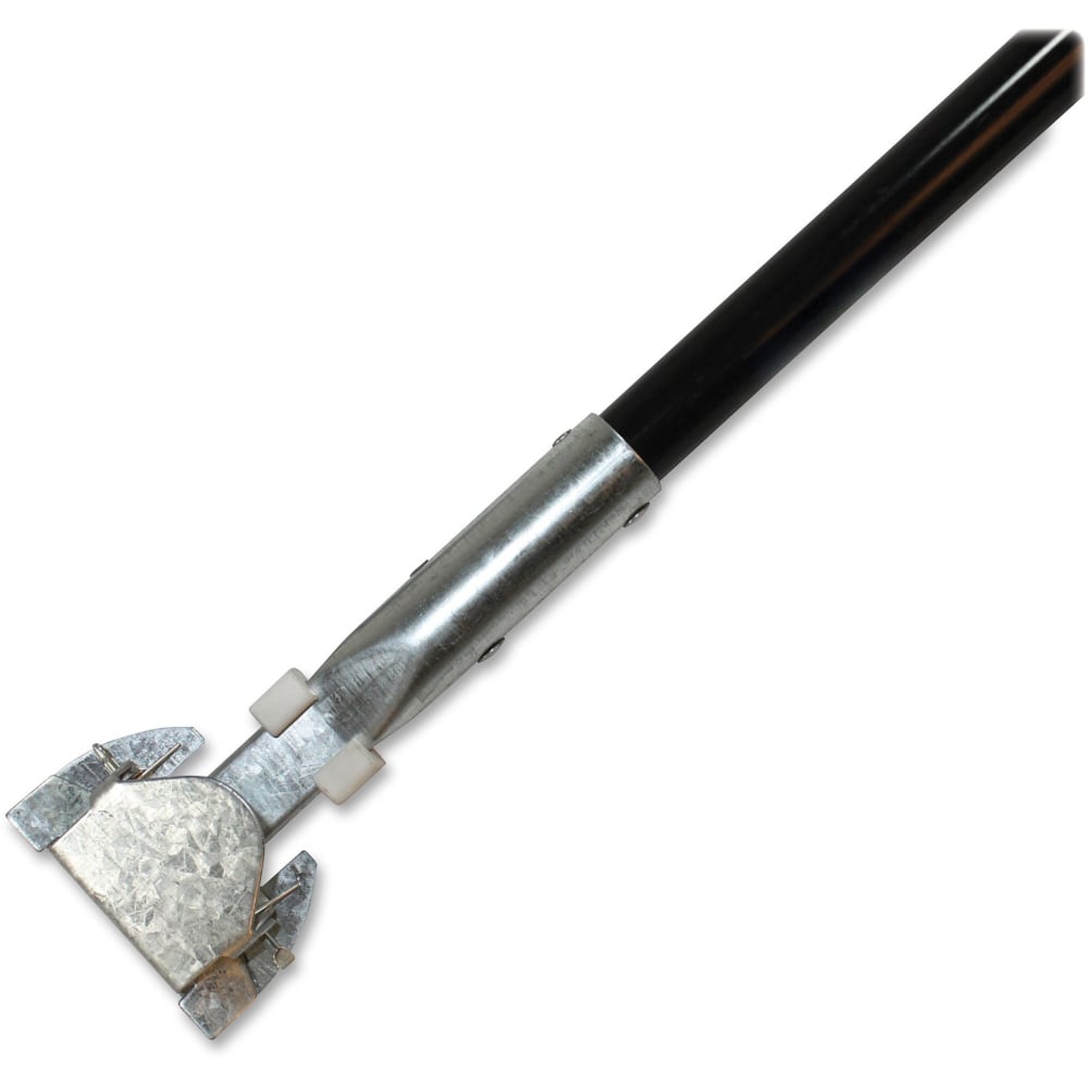 Genuine Joe Clip-on Dust Mop Steel Handle - 60in Length x 1in Diameter - Black - Steel, Vinyl - 1 Each MPN:02332