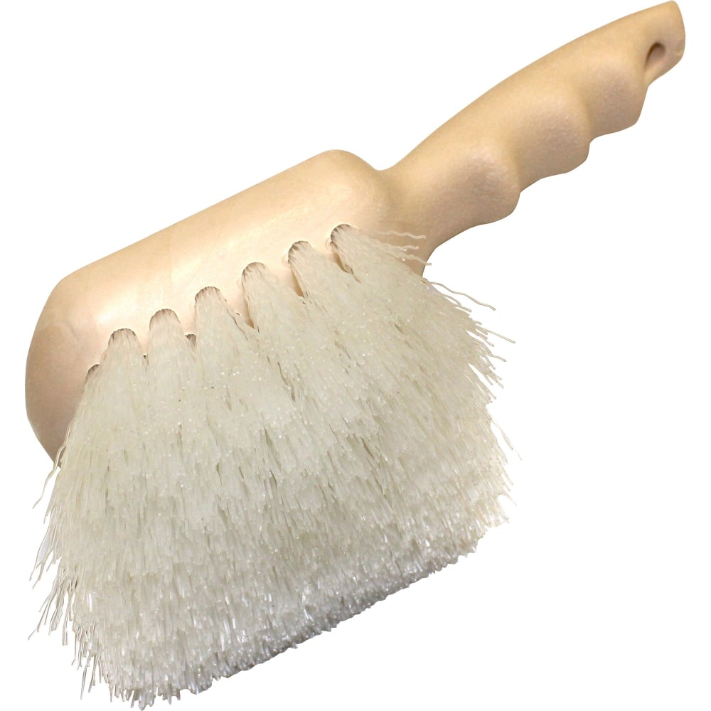 Genuine Joe Nylon Utility Brush - Nylon Bristle - 9in Handle Length - White - 1 Each MPN:98215