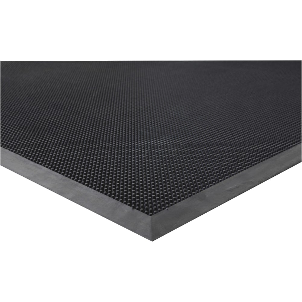 Genuine Joe Brush Tip Scraper Mat - Indoor, Outdoor - 60in Length x 36in Width x 0.400in Thickness - Rectangular - Rubber - Black - 1 Each MPN:70381