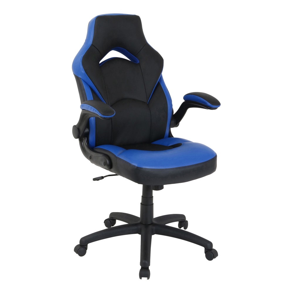Lorell Bucket High-Back Gaming Chair, Black/Blue MPN:CH701PABE