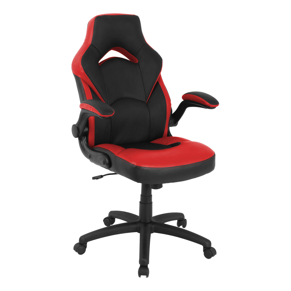Lorell Bucket High-Back Gaming Chair, Red/Black MPN:84387