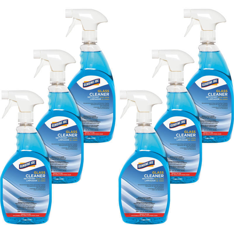 Genuine Joe Non-Ammoniated Glass Cleaner - Ready-To-Use - 32 fl oz - Non Ammoniated, Non-streaking - Blue - 6/Carton - 99681CT MPN:99681CT