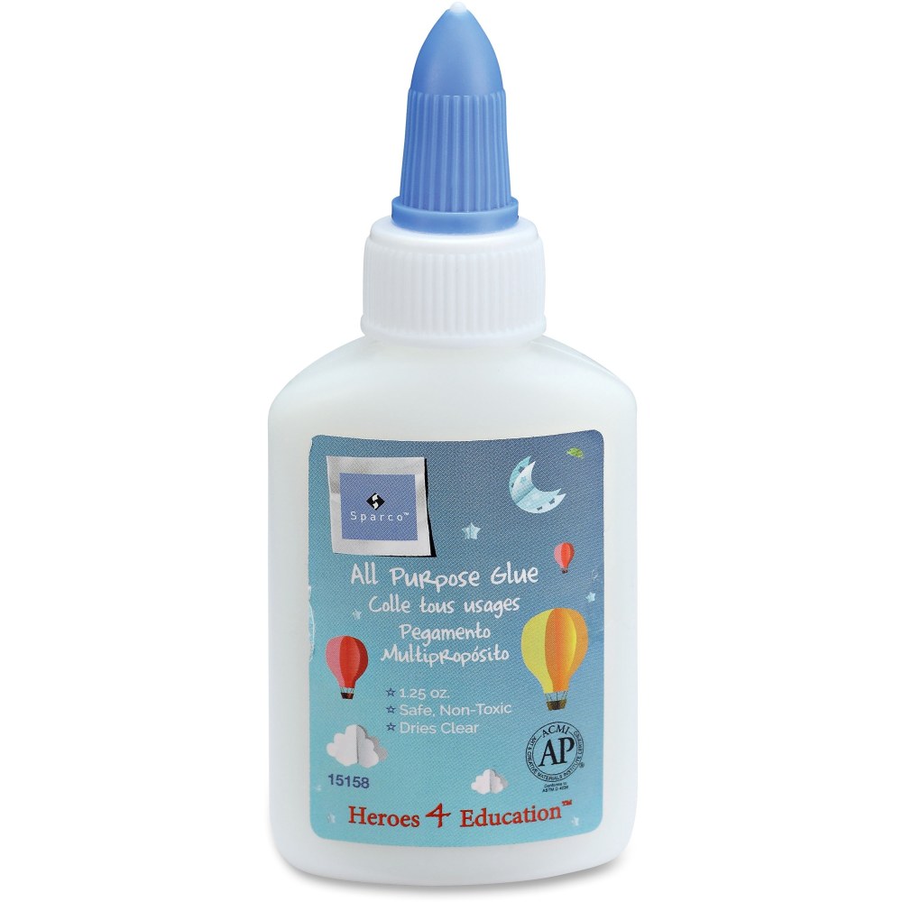 Sparco Washable School Glue, 1.25 Oz, White, Box Of 12 Bottles MPN:15158