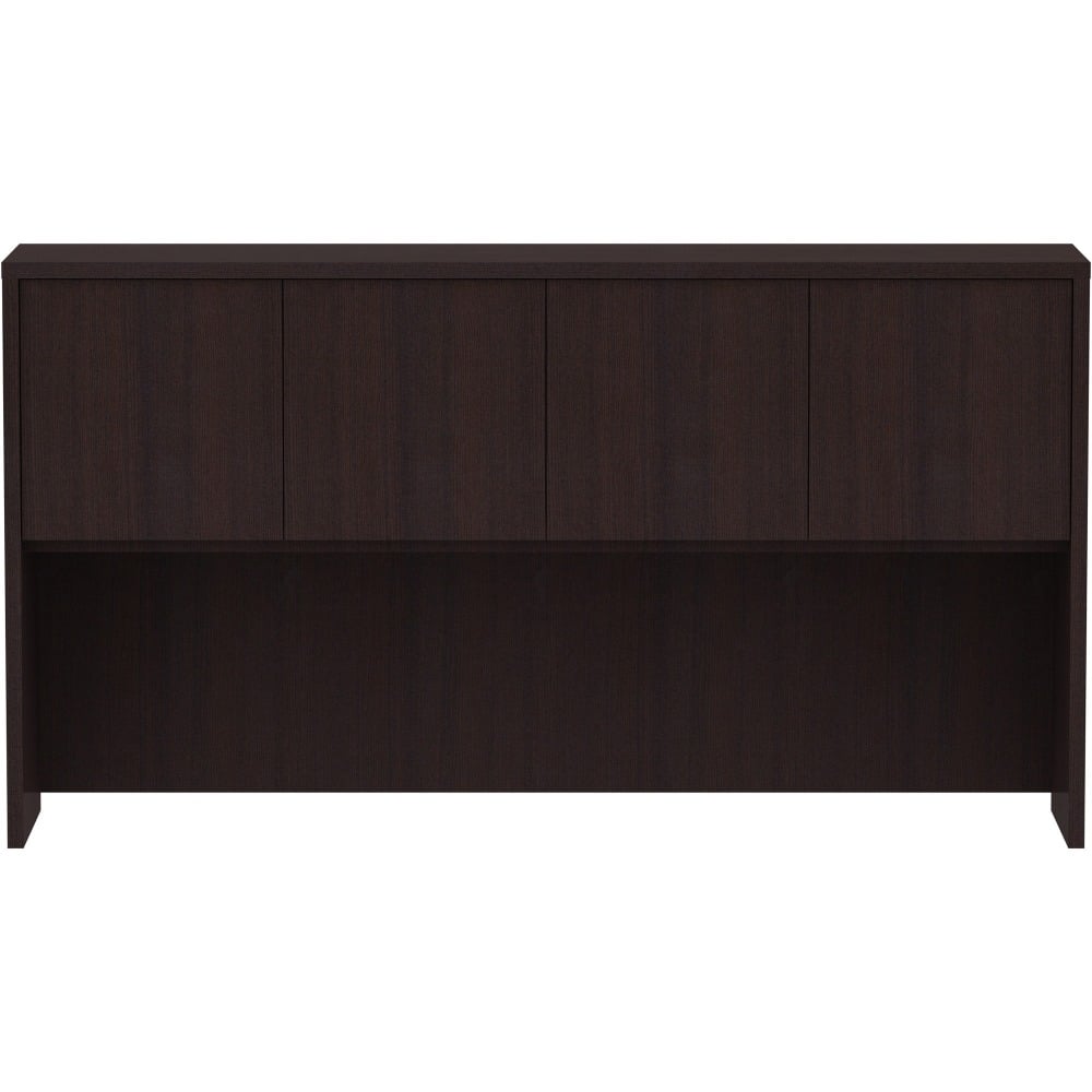 Lorell 4-Door Laminate Hutch, 36inH x 66inW x 15inD, Espresso MPN:18269