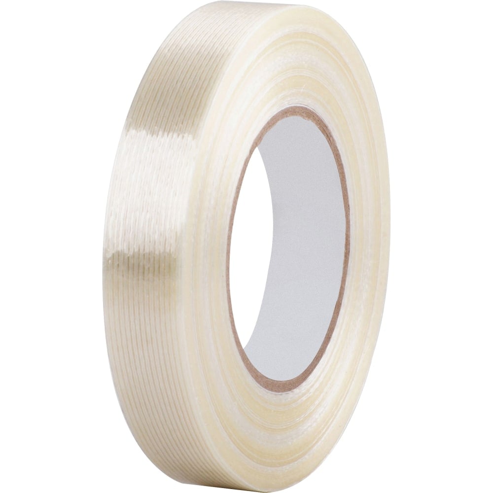Business Source Heavy-duty Filament Tape - 60 yd Length x 1in Width - 3in Core - White - Fiberglass Filament Roll - 1 Roll MPN:64017