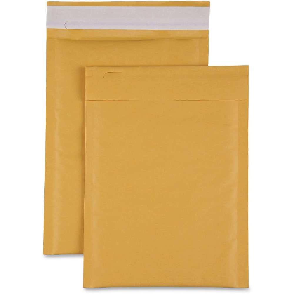Sparco Size 1 Bubble Cushioned Mailers - Bubble - #1 - 7 1/2in Width x 12in Length - Self-sealing - Kraft - Kraft - 100 / Carton MPN:74981
