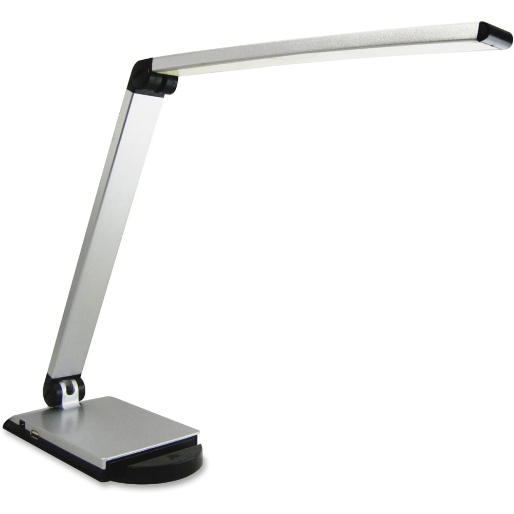 Lorell LED USB Smart Device Station Task Light, Dimmable, Silver MPN:13201