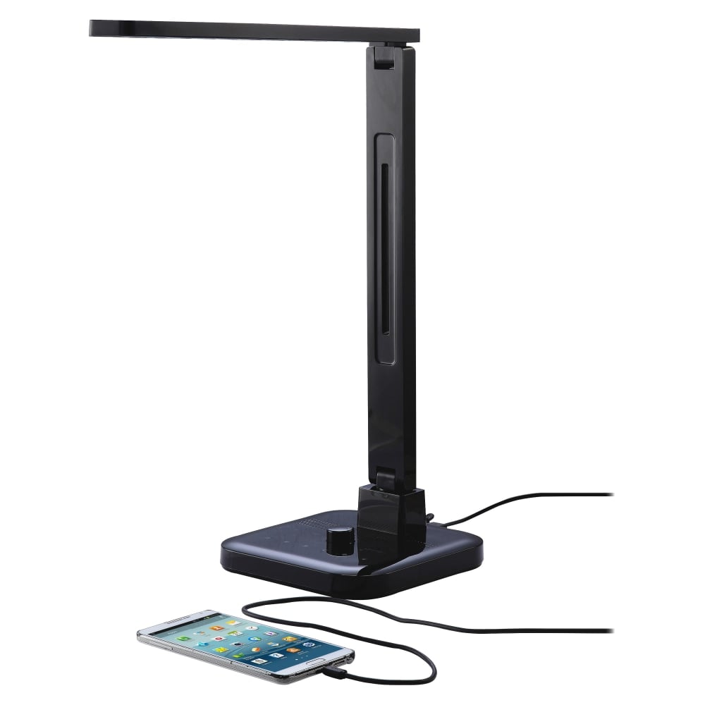 Lorell LED Bluetooth Desk Lamp, Dimmable, Music Controls, Black MPN:99769