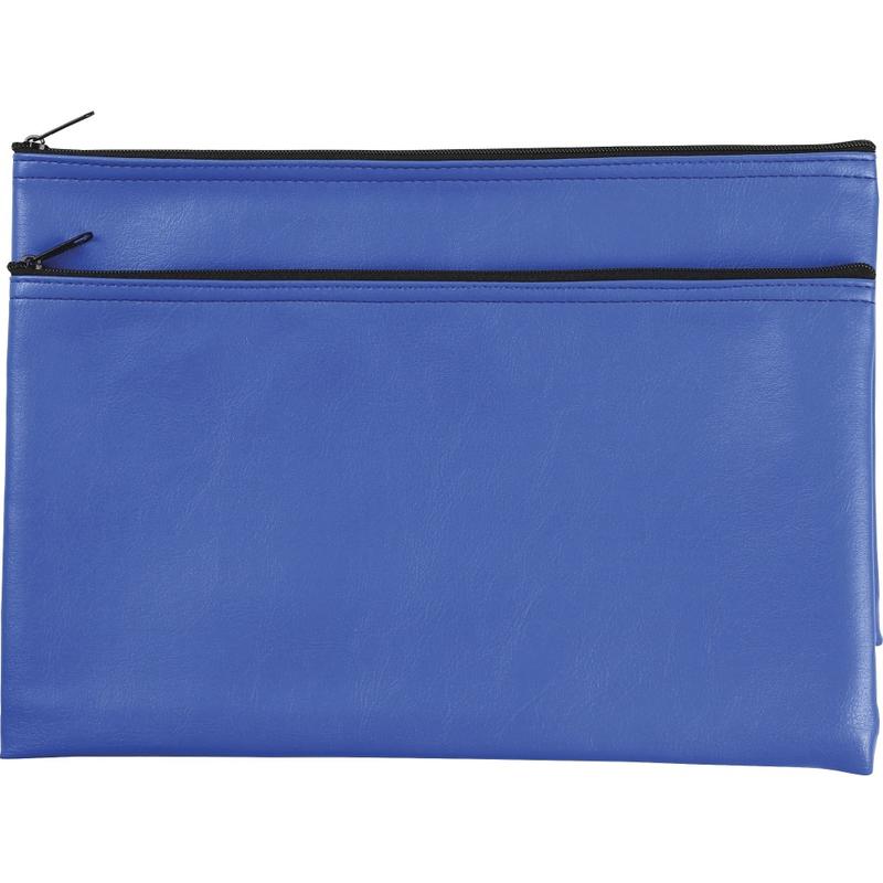 Business Source Carrying Case (Wallet) Money, Receipt, Office Supplies, Check, Blue, Polyvinyl Chloride (PVC) Body, 6inH x 11inW, 2 Pack MPN:00087