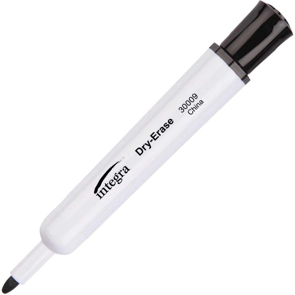 Integra Bullet Tip Dry-Erase Markers - Erasable - Black Ink - 1 Dozen MPN:30009