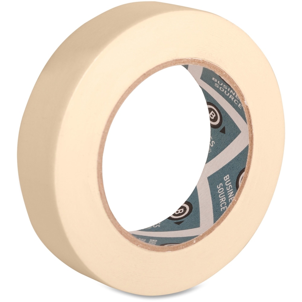 Business Source Utility-purpose Masking Tape - 1in Width x 60 yd Length - 3in Core - Crepe Paper Backing - 1 Roll - Tan MPN:16461