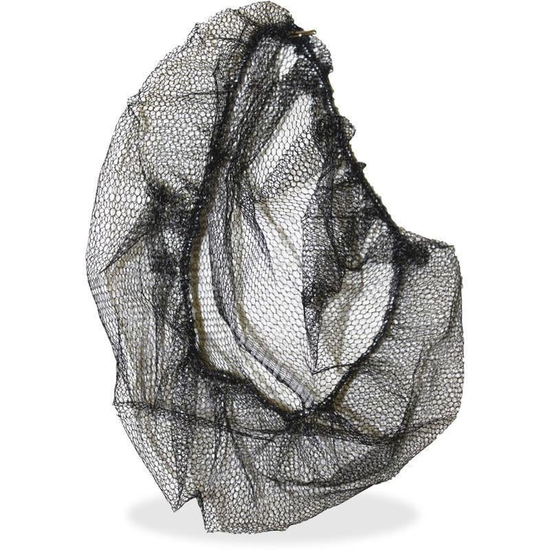 Genuine Joe Black Nylon Hair Net - Recommended for: Food Handling, Food Processing - Large Size - 21in Stretched Diameter - Contaminant Protection - Nylon - Black - Comfortable, Lightweight, Durable, Tear Resistant - 100 / Pack (Min Order Qty 4) MPN:85135