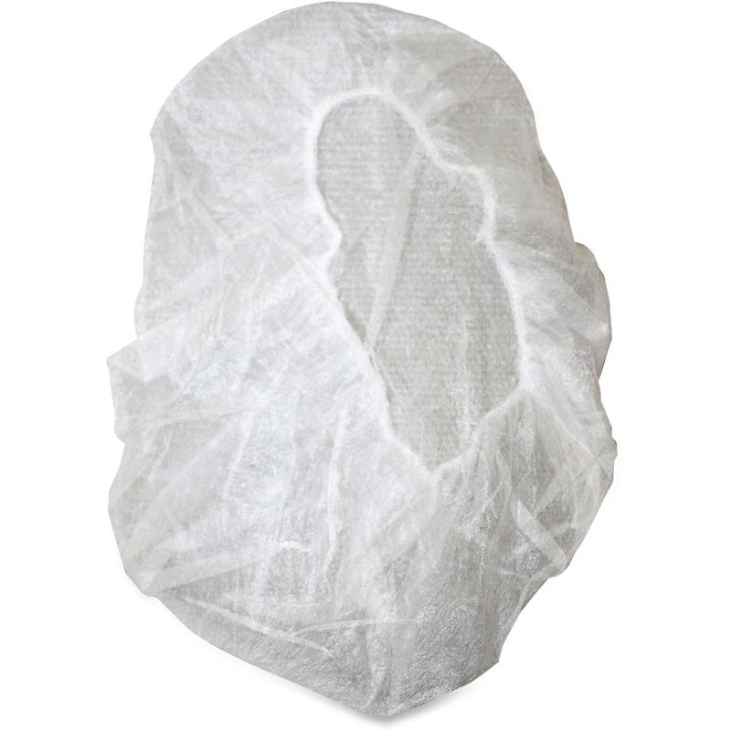 Genuine Joe Nonwoven Bouffant Cap - Recommended for: Hospital, Laboratory - Large Size - 21in Stretched Diameter - Contaminant Protection - Polypropylene - White - Lightweight, Comfortable, Elastic Headband - 100 / Pack (Min Order Qty 8) MPN:85140