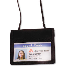 Advantus® ID Badge Holder w/Convention Neck Pouch Horizontal 4-3/4