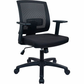 Lorell® Soho Mesh Task Chair Adjustable Arms Fabric Seat Black LLR41842