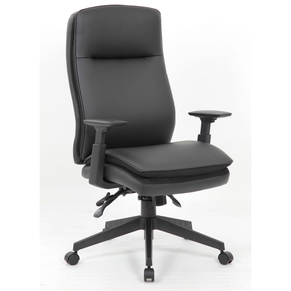 Lorell Soft High-back Executive Office Chair - Black Seat Color - Vinyl Seat Material - Black Back Color - 03206 MPN:03206