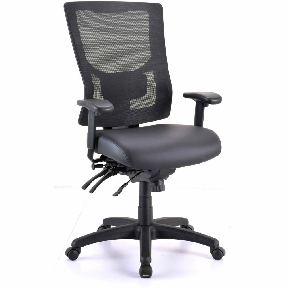 Lorell Conjure High-Back Office Chair - Vinyl, Foam, Polyurethane Seat Material - High Back - Black - Armrest - 1 Each MPN:62040