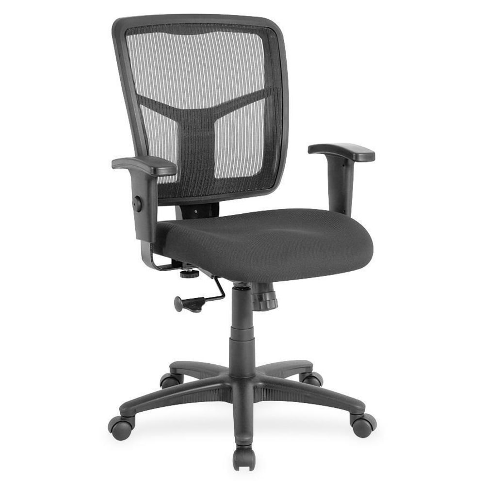Lorell Ergonomic Mesh/Fabric Mid-Back Chair, Swivel Tilt, Black MPN:86209